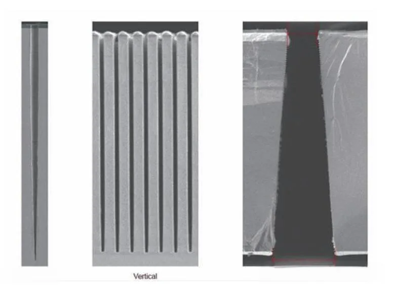 The high aspect ratio through-hole formed by DRIE process etching