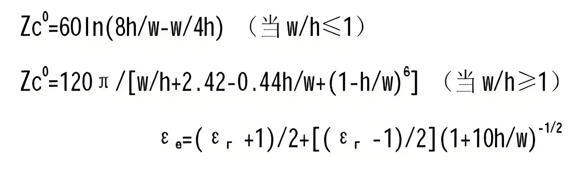 Characteristic impedance of microstrip line